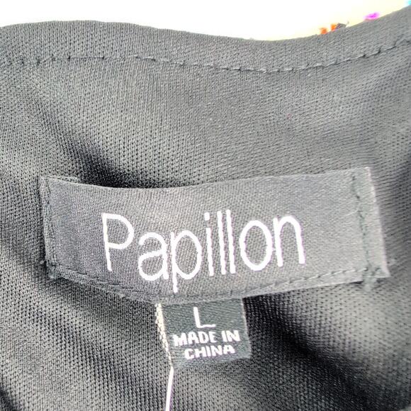 Papillon NWT Fit & Flare Twee Coquette Chevron Confetti Belted Dress Women's Med - Picture 6 of 8